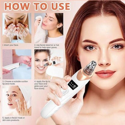 Electric Blackhead Remover | Vacuum Acne & Pore Cleaner | 5 Heads Suction Machine