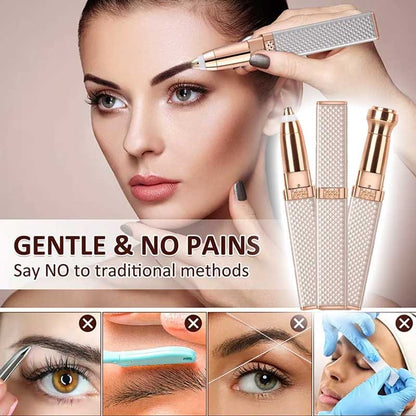 2-in-1 Flawless Hair Remover & Eyebrow Trimmer – Painless & Rechargeable (Plastic Body)
