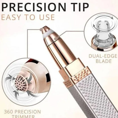 2-in-1 Flawless Hair Remover & Eyebrow Trimmer – Painless & Rechargeable (Plastic Body)