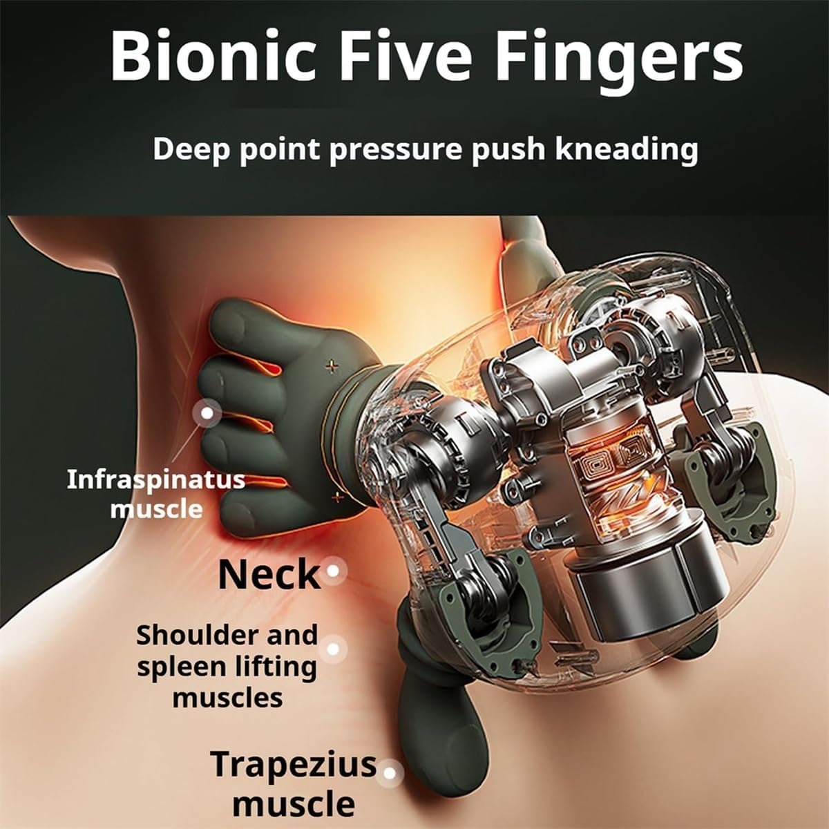 Smart Finger Pressure Neck Massager – Electric Deep Kneading Heated Back & Shoulder