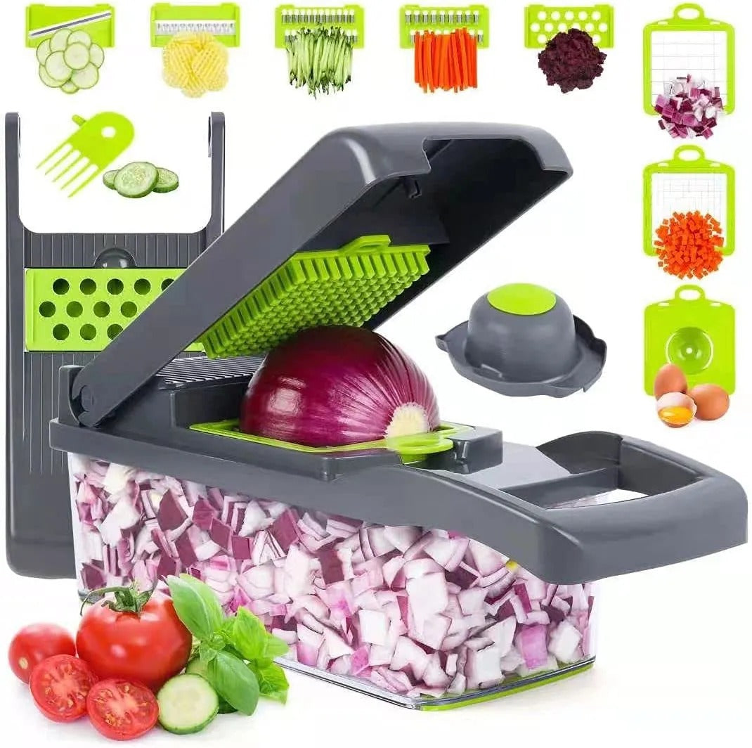 Vegetable Chopper 16 Pcs Set -Onion Chopper, Food Slicer, Multi-Function Kitchen Tool