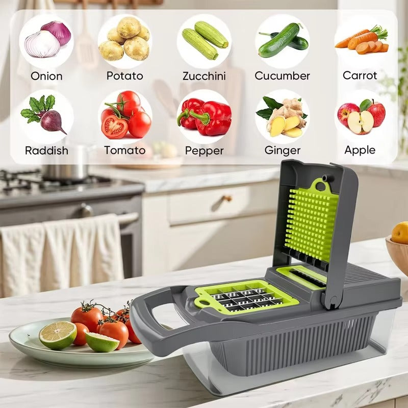 Vegetable Chopper 16 Pcs Set -Onion Chopper, Food Slicer, Multi-Function Kitchen Tool